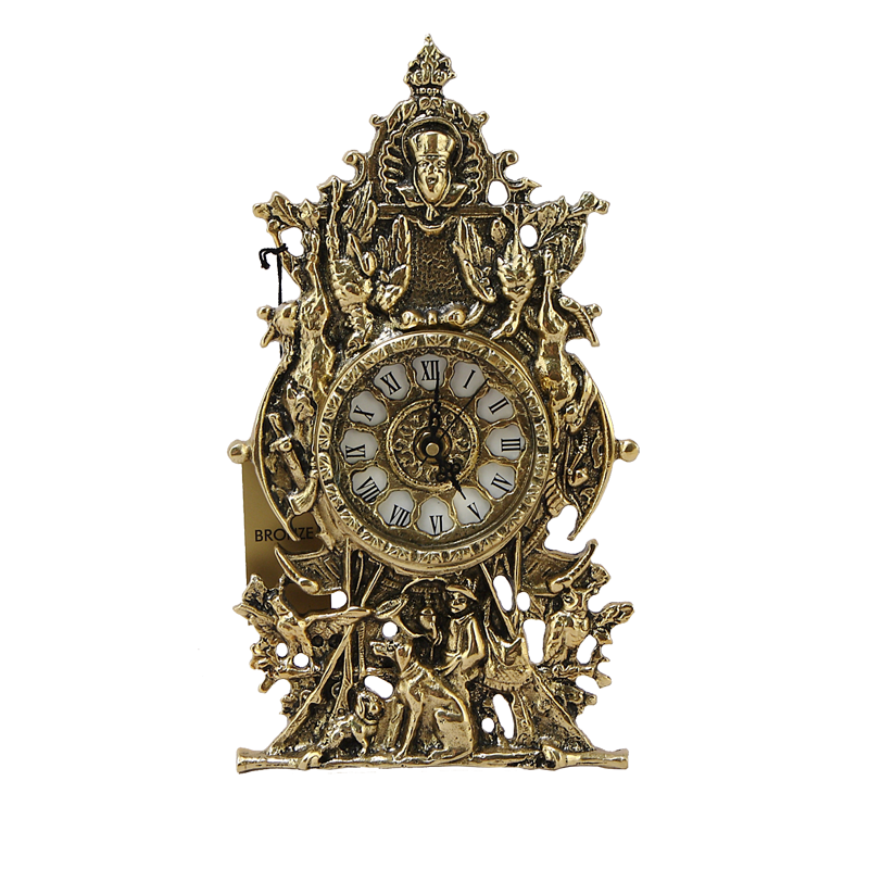 Часы каминные &quot;Охота&quot; 30х17х4 см (бронза, золото) Португалия 
