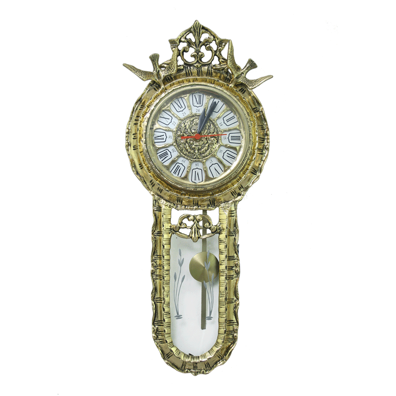 Часы настенные с маятником &quot;Флэм&quot; 56x25x5см (латунь, золото) Италия