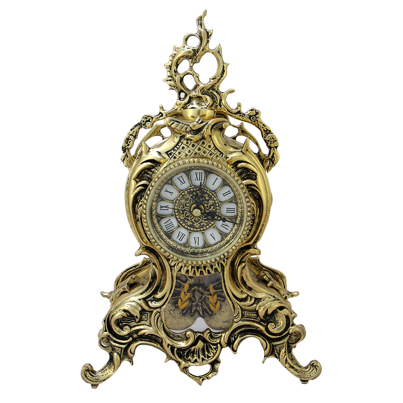 Часы каминные с маятником &quot;Мануэл I&quot; 35х24х10см (бронза, золото) Португалия