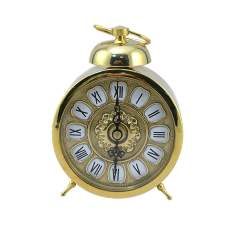 Часы настольные "Будильник РЕТРО" 15х11х6см (золотая латунь) Италия