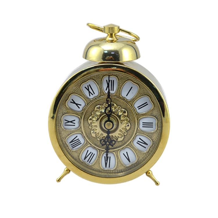 Часы настольные "Будильник РЕТРО" 15х11х6см (золотая латунь) Италия