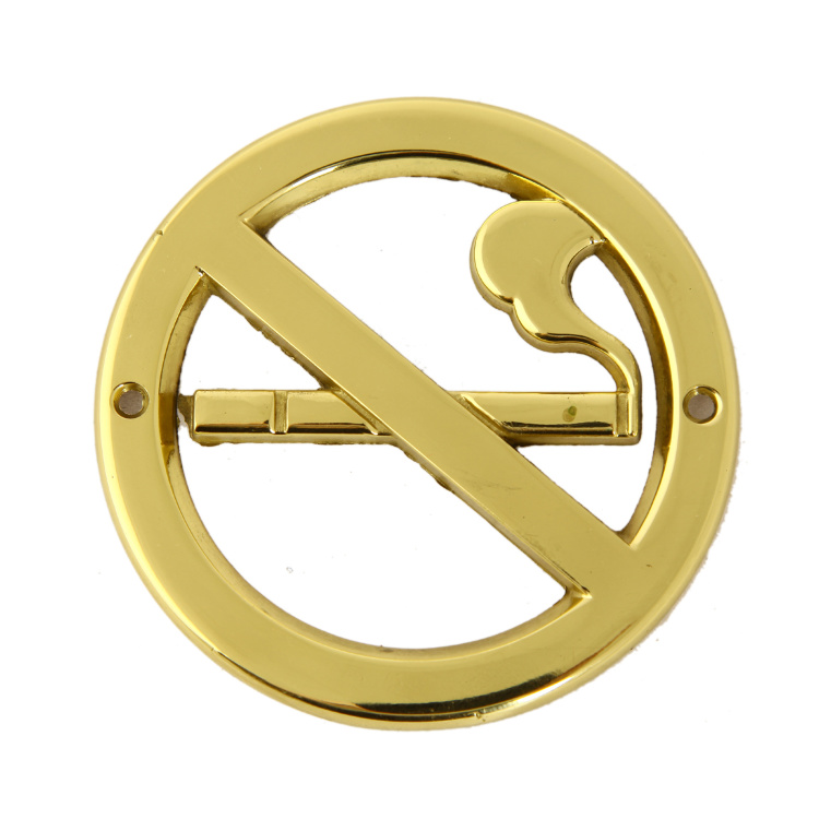 Табличка "Не курить" d10см (латунь, золото) Италия