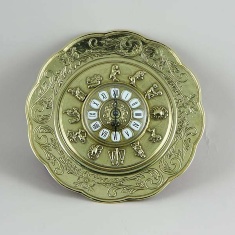 Часы настенные "Знаки Зодиака" d28см (латунь, золото) Италия