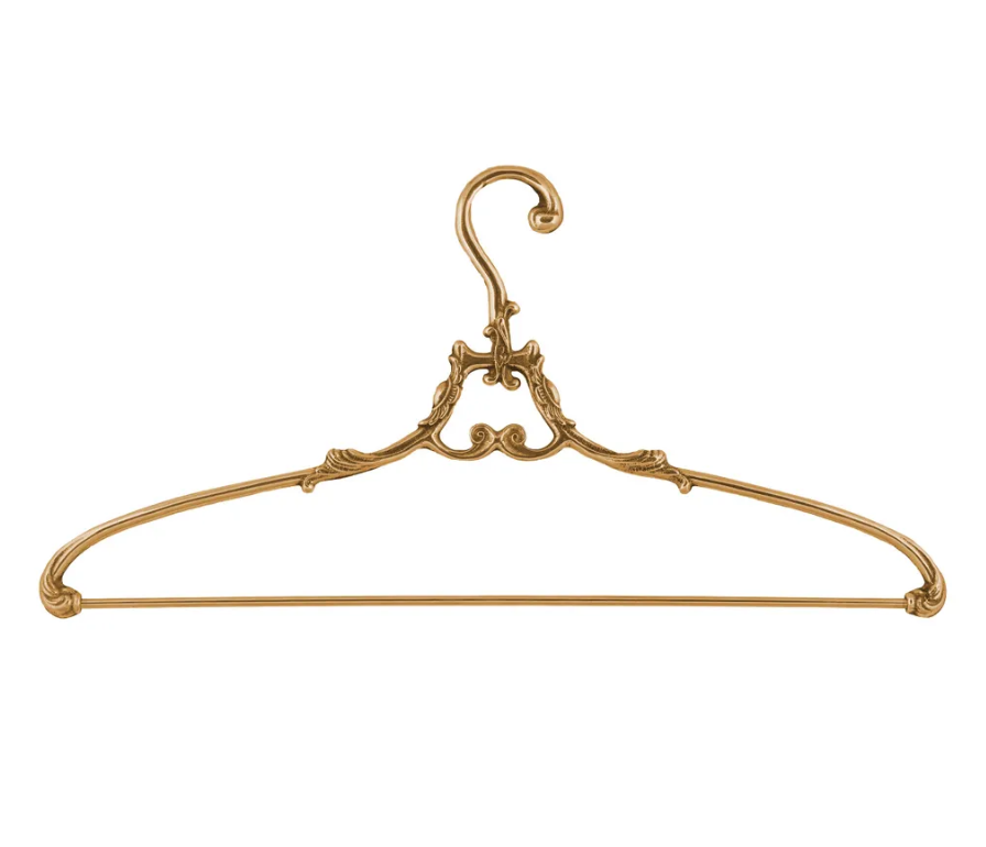 Вешалка гардеробная Плечики с планкой 43х22х1см (латунь, золото) Италия