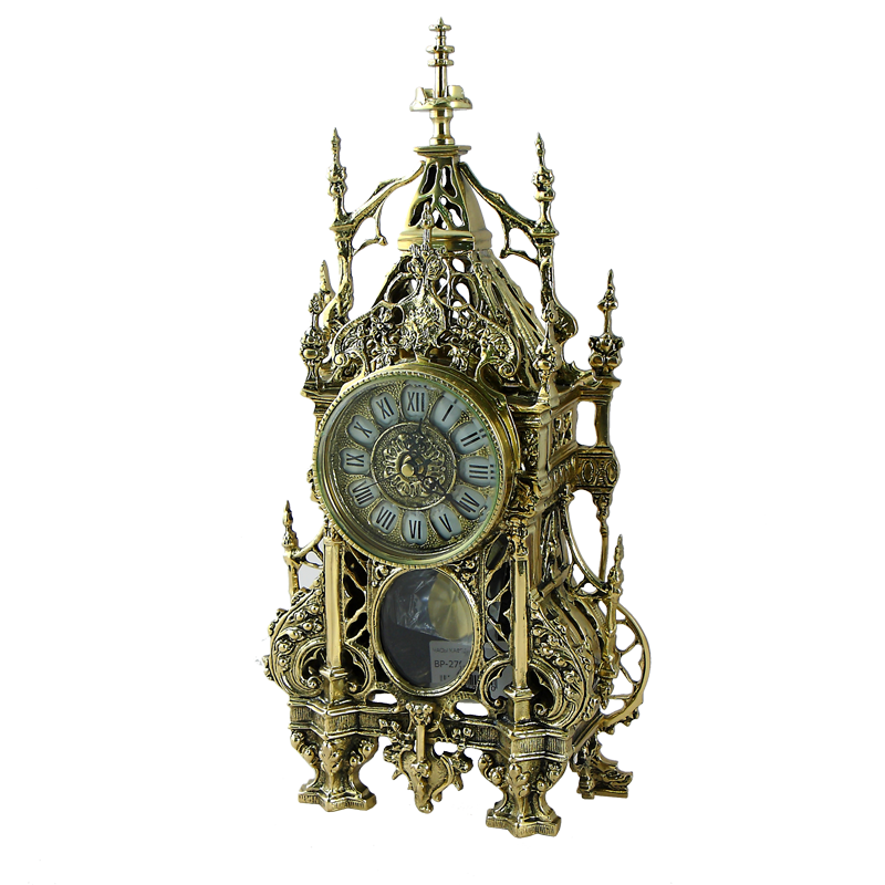 Часы каминные &quot;Готико&quot; с маятником 45x23x11см (бронза, золото) Португалия