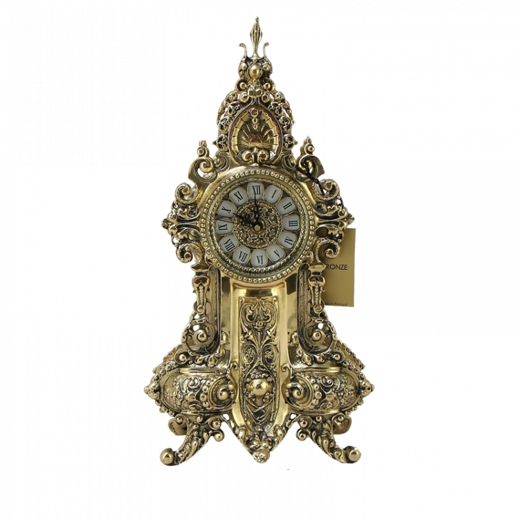Часы каминные "Арте Нова" 42х22х12см (бронза, золото) Португалия
