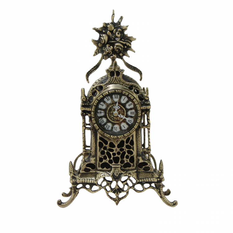 Часы каминные "Букет" 38x24x10см (бронза, антик) Португалия
