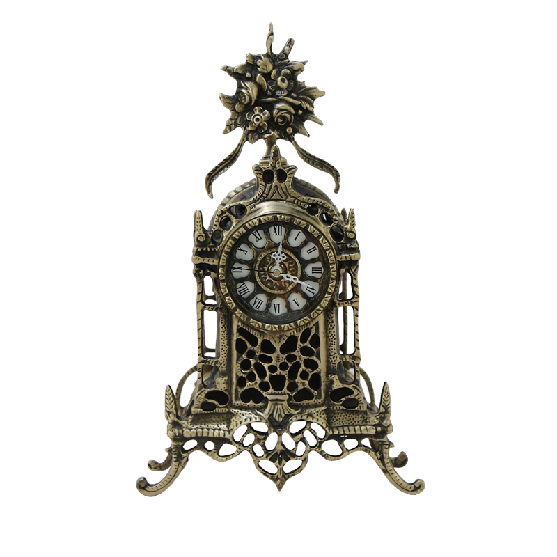 Часы каминные &quot;Букет&quot; 38x24x10см (бронза, антик) Португалия