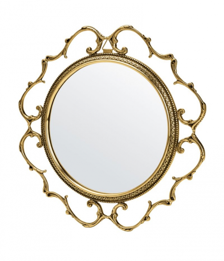 Зеркало настенное "Кружева" 34х32см (латунь, золото) Италия