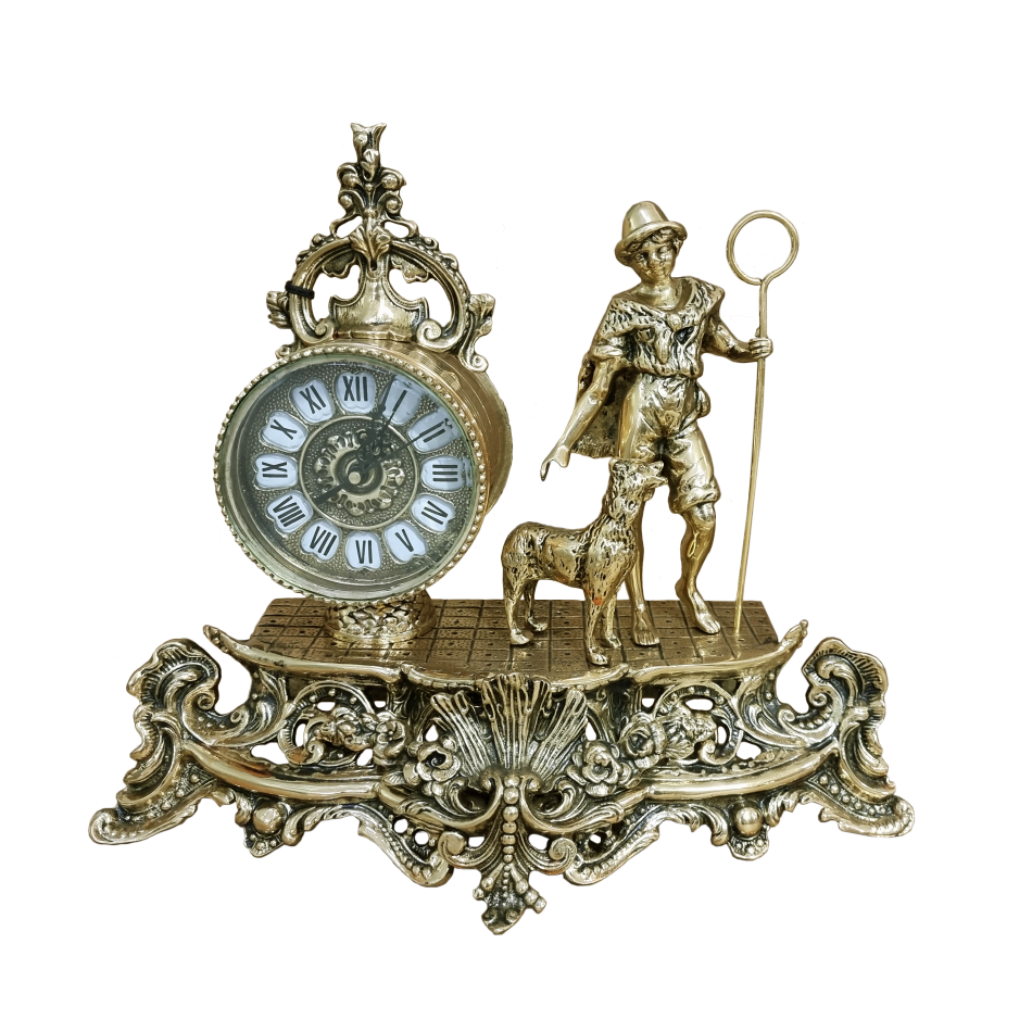 Часы каминные &quot;Пастух&quot; 35х30х12см (бронза, золото) Португалия