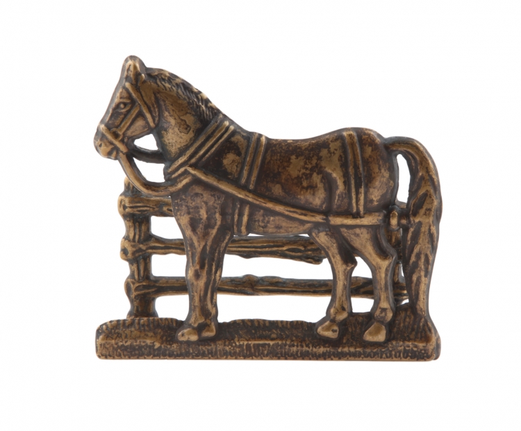 Салфетница "Лошадь" 15х13,5см (латунь, антик) Италия