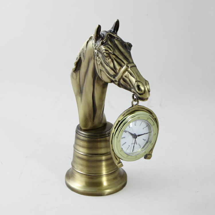 Часы настольные бронза "Голова лошади антик" (Португалия)