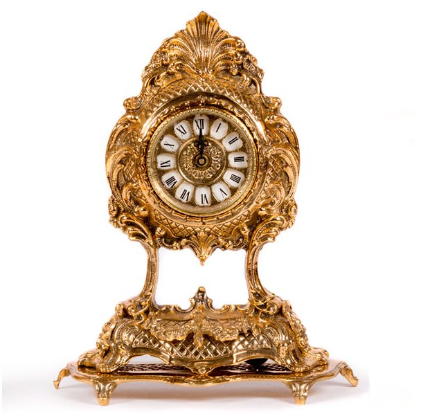 Часы каминные 37х30см (бронза, золото) Испания 