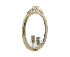 Зеркало настенное с подсвечником "Мария Антуанетта" 23х35см (латунь, золото) Италия