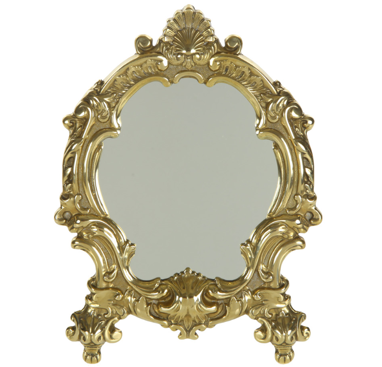 Зеркало настольное "Винтаж" 35см (латунь, золото) Италия