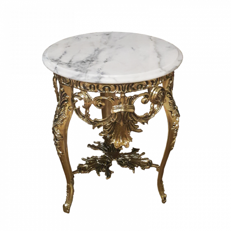 Столик "Наполеон" h53х45см с мраморной столешницей (бронза, золото) Португалия