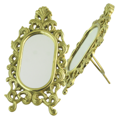 Зеркало настольное "Овальное" 23х12см (латунь, золото) Италия