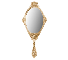 Зеркало ручное "Ангелы" 29х13см (латунь, золото) Италия