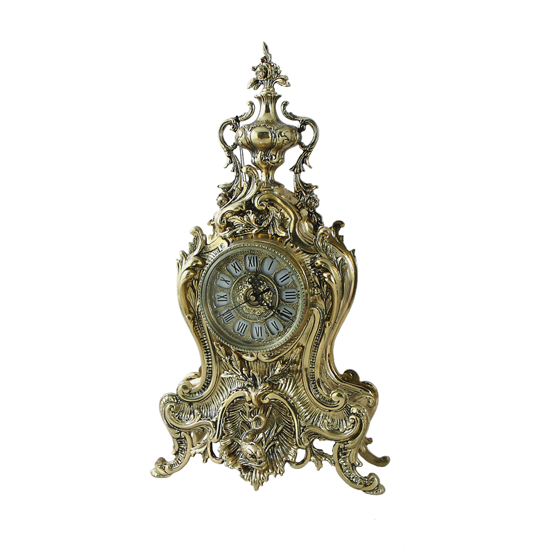 Часы каминные бронзовые &quot;Флоренция&quot; 45x24x12см (бронза, золото) Португалия 