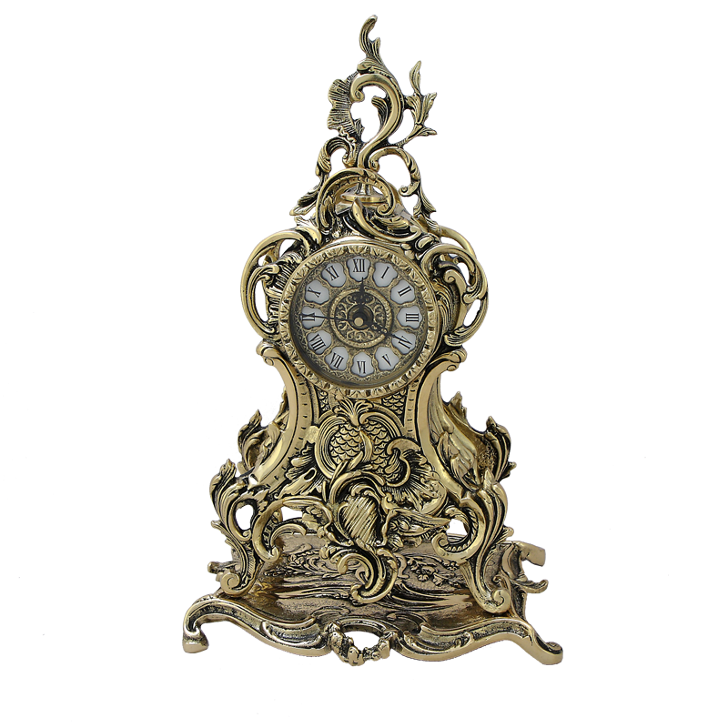 Часы каминные бронзовые &quot;Виват&quot; 40х24х16см (бронза, золото) Португалия 