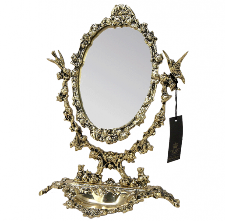 Зеркало настольное "Леция" 34см (бронза, золото) Португалия