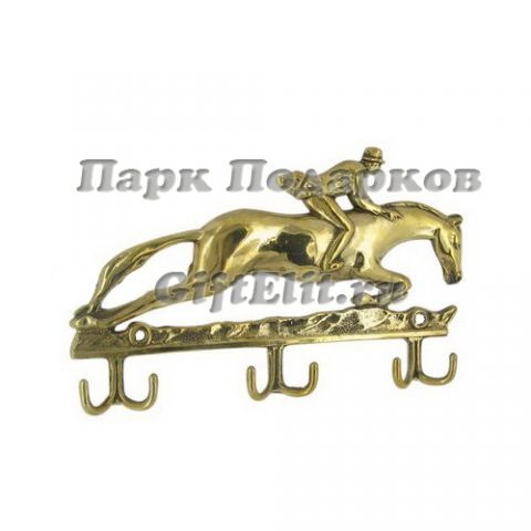 Вешалка настенная итальянская "Всадник на коне"  (золото)