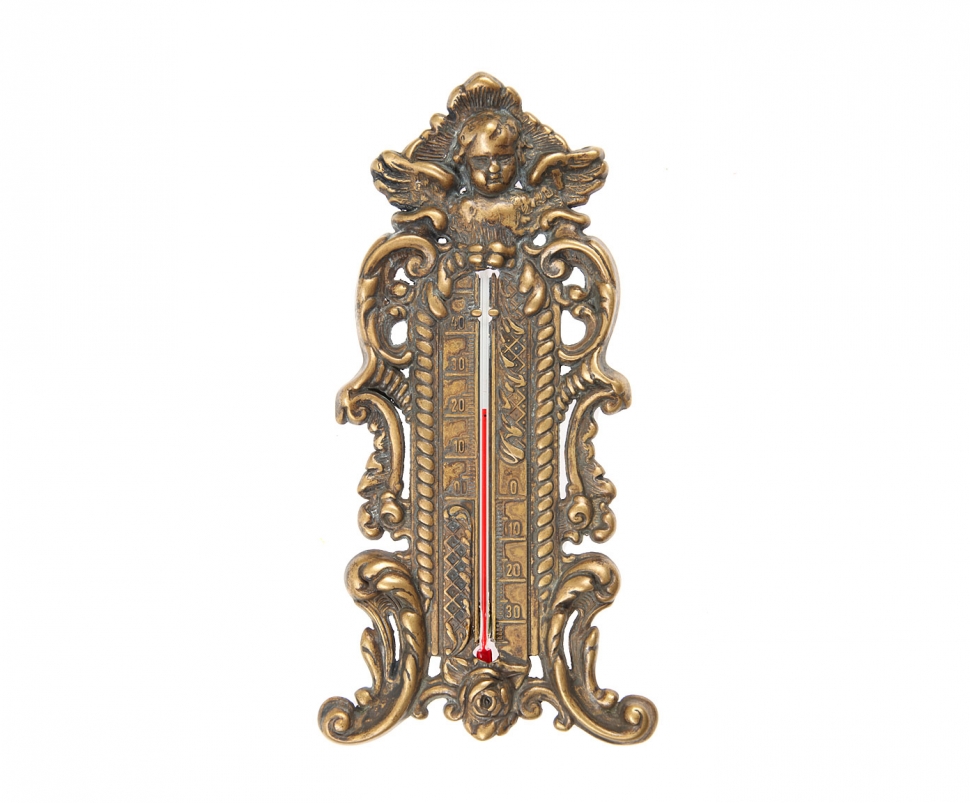 Термометр настенный &quot;Ангелочек&quot; 12х23см (латунь, антик) Италия