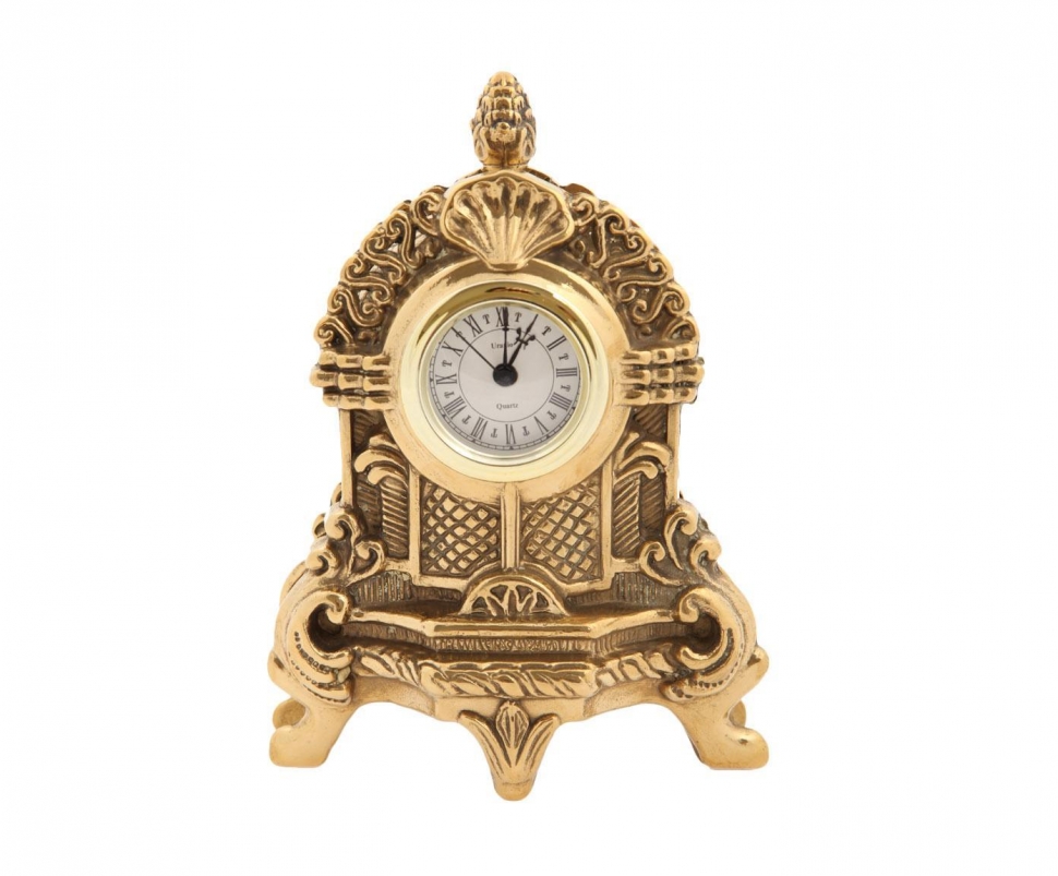 Часы каминные &quot;Рок&quot; 21,5х16см (латунь, золото) Италия