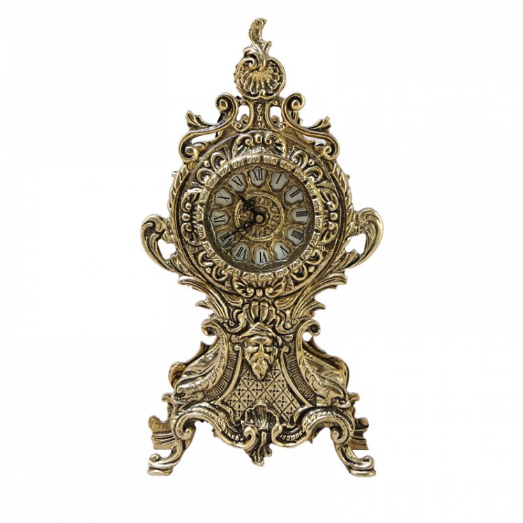 Часы каминные "Бельведер" 34х18х10см (бронза, золото) Португалия