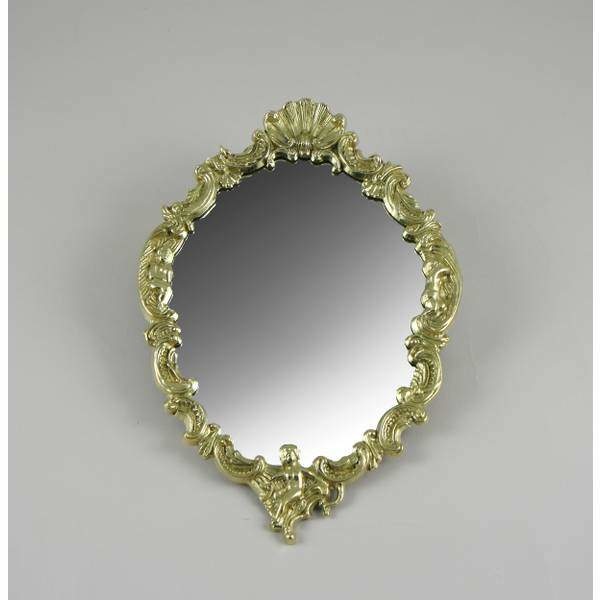 Зеркало настенное "Ракушка Мини" h28х19см (латунь, золото) Италия