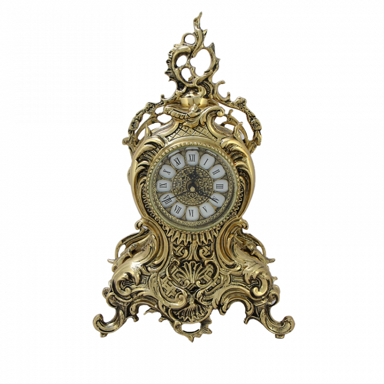 Часы каминные "Дуарте I" 38х24х11 см (бронза, золото) Португалия