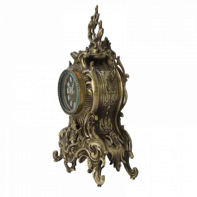 Часы каминные "Дуарте I" 38х24х11 см (бронза, антик) Португалия