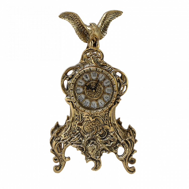 Часы каминные "Беркут" 33х19х9см (бронза, золото) Португалия