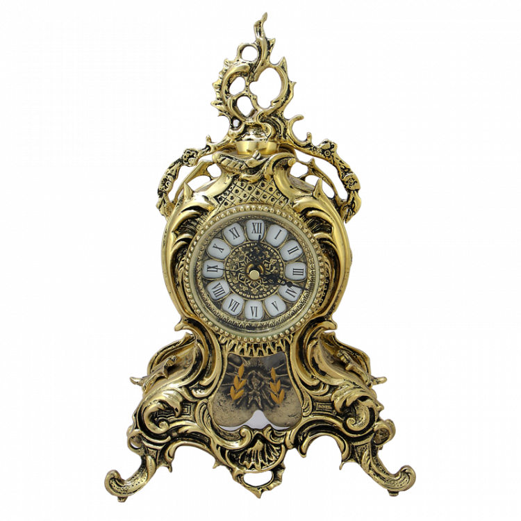 Часы каминные с маятником "Мануэл I" 35х24х10см (бронза, золото) Португалия