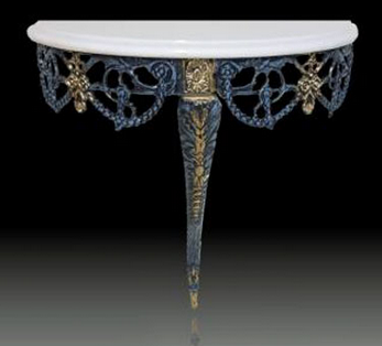 Консольный столик настенный 54х27см (бронза, золото, синяя патина) Испания