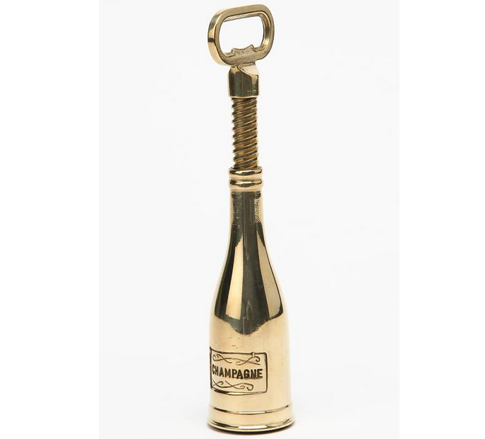 Штопор для вина "Шампань" 5х18,5см (латунь, золото) Италия