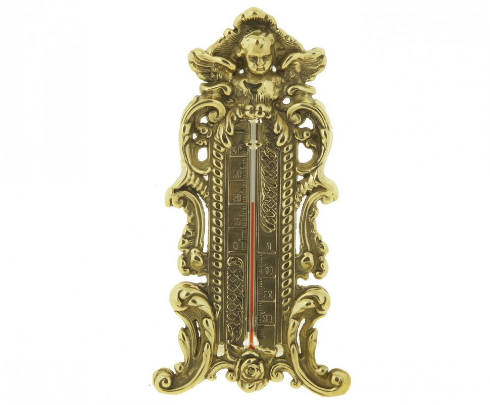 Термометр настенный &quot;Ангелочек&quot; 12х23см (латунь, золото) Италия