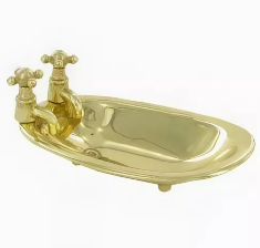 Мыльница "Ванна ретро" 16х10см (латунь, золото) Италия