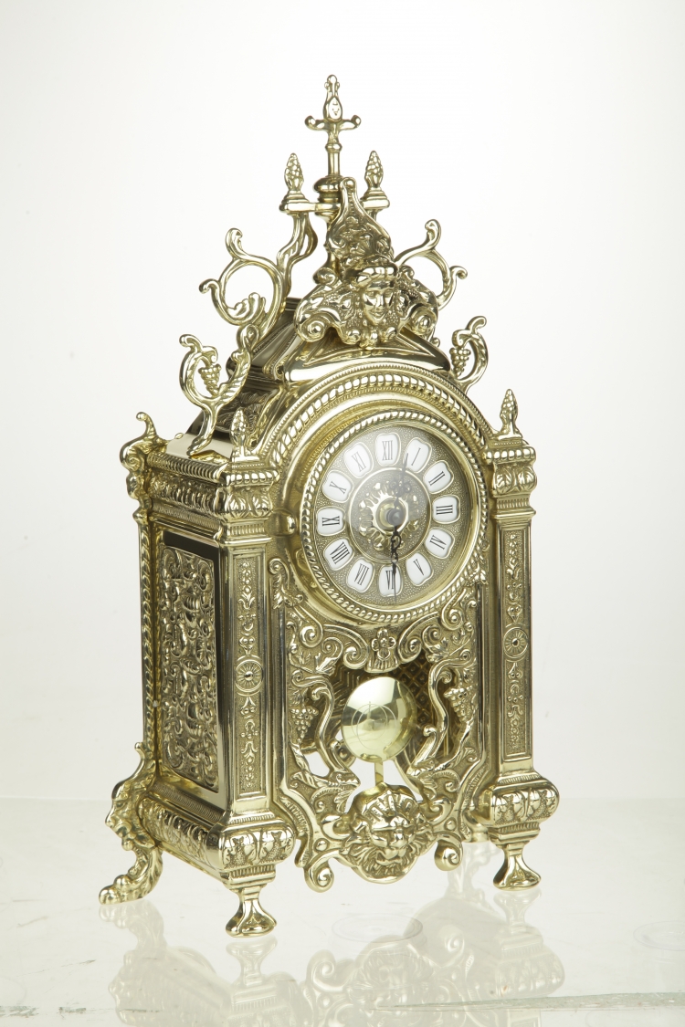 Часы каминные с маятником "Викториано" 45см (латунь, золото) Италия