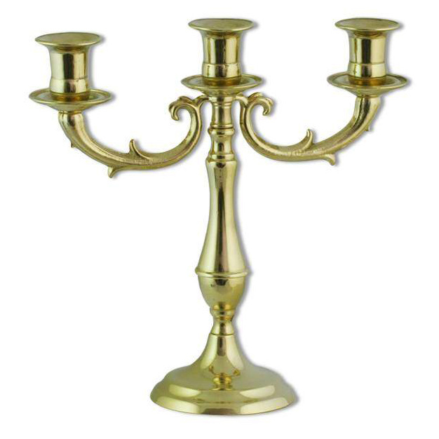 Канделябр на 3 свечи "Болонья" h25х24х10см (латунь, золото) Италия