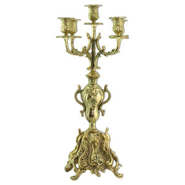 Канделябр на 5 свечей "Базо" 51 см (золотая латунь) Италия