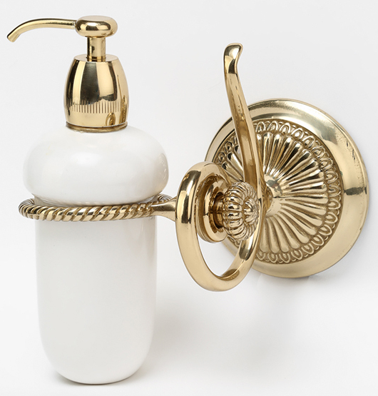 Дозатор для жидкого мыла "Спираль" (латунь, золото) Италия