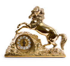 Каминные часы "Мустанг" 39хh32х13см (золотая латунь) Италия